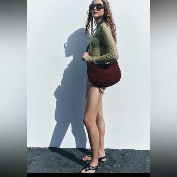 Zara semi sheer beaded top, hand embroidered crystals - Picture 5 of 8